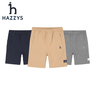 哈吉斯（HAZZYS）品牌童装男童短裤夏弹力透气宽松简约凉爽针织五分裤 藏蓝 145