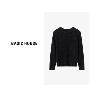 Basic House/百家好羊毛衫设计师休闲提花秋冬打底B0633B5U202 灰色 L