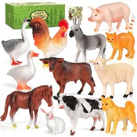 勾勾手 兒童農場動物 仿真模型男女孩玩具早教玩具12只農場動物彩盒裝