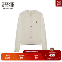 Teenie Weenie【美丽诺羊毛】小熊2024针织开衫罩衫短外套上衣 象牙白 165/M