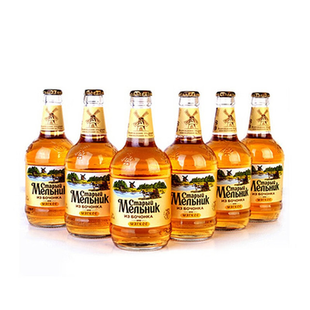 MENBHUK CMAPBIU 老米乐 俄罗斯啤酒进口精酿黄啤酒唯吉熊老米勒老米乐 老米勒淡爽450ml 老米勒淡爽*6瓶