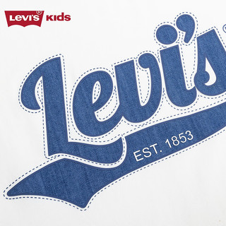 Levi's李维斯童装24夏儿童透气网孔短袖T恤男童休闲上衣 糖果白 130/64(7)