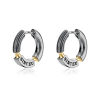 SINCE YOU邓为同款耳环罗马世界银耳钉男2024耳圈个性气质高级感耳饰女 罗马世界耳环(一对)太空灰