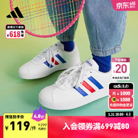 adidas 阿迪达斯 「T头鞋」VL COURT板鞋小白鞋德训鞋男小童阿迪达斯轻运动 白/蓝/红 28.5(170mm)