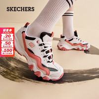 SKECHERS 斯凯奇 春季女士老爹鞋舒适软底轻便耐磨运动鞋时尚潮流百搭熊猫鞋 PKMT粉红色/多彩色 36.5