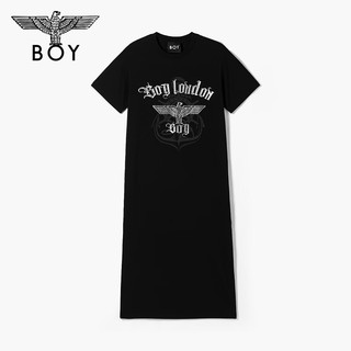 BOY LONDON24夏女黑色连衣裙logo印花长款休闲时尚长裙W17095 黑色 XS