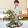 赟娅 儿童特大恐龙玩具滑轮车可喷雾电动仿真霸王龙滑行可坐人六一礼物 恐龙滑行车绿色