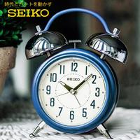 SEIKO 精工 日本精工静音扫秒贪睡夜光夜灯金属机械打铃闹钟