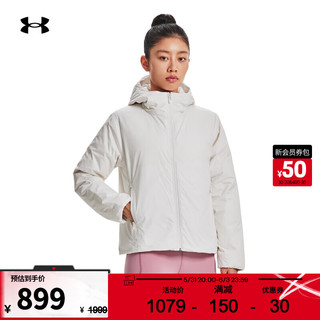 安德玛 UNDERARMOUR）秋冬ColdGear Infrared女子短款训练运动羽绒服1378860 白色112 L