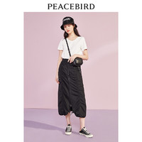 PEACEBIRD 太平鸟 V领纯色T恤衫女短袖2024夏季新款简约宽松时尚显瘦针织上衣