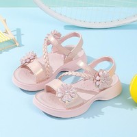 WARRIOR 回力 夏季甜美花朵儿童凉鞋软底舒适透气公主鞋女童沙滩鞋
