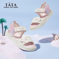 百亿补贴：TATA 他她 童鞋休闲运动凉鞋透气舒适魔术贴女孩子沙滩软底鞋子