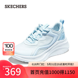 斯凯奇（Skechers）女鞋夏季糕糕鞋网面透气女士绑带休闲运动鞋117519 浅蓝色/LTBL 36.5