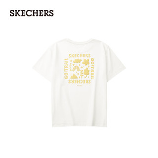 斯凯奇（Skechers）t恤女夏新款凉感上衣圆领短袖印花L224W030