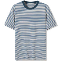 Markless 夏季宽松圆领短袖T恤TXB2656M-1 白蓝条 XL