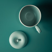 EDENUS 万仟堂 办公杯陶瓷饮水杯个人专用喝茶杯马克杯家用泡茶杯子平安