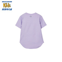 SKECHERS 斯凯奇 女童短袖T恤圆领夏季儿童设计感透气运动上衣P224G004