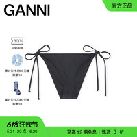 88VIP：GANNI 黑色系带绳索中腰弹性比基尼内裤泳裤A4044099