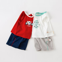 戴维贝拉 男童运动套装儿童T恤五分4夏装宝宝两件套