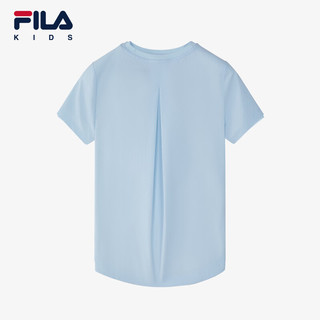 FILA【抗紫外线UPF50+】FILA斐乐儿童2024夏季中大童凉感T恤女童短袖 淡天蓝色-LB 165cm