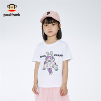 大嘴猴（paul frank）童装夏季短袖女童T恤纯棉中大童薄款可爱印花透气休闲潮流衣 白色 150