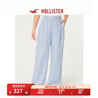 HOLLISTER24夏季高腰宽松条纹时尚休闲阔腿裤 女 KI356-4127 白色条纹 M(165/74A)标准版