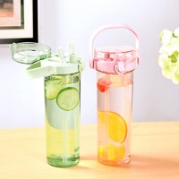 DFIFAN 水杯女吸管杯子夏季塑料杯大容量运动水杯可爱双饮网红杯 绿色800ML