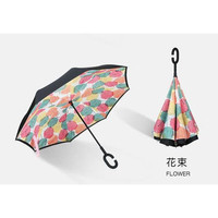 芒仓 雨伞反向伞免持式车用双层加大号晴雨汽车反折长柄伞 反向伞-花束