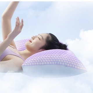 TPE 透气嘭嘭枕 纤维枕 无压紫