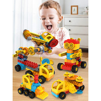 拥抱熊 儿童百变积木3-6岁拼装车 16个造型-科教拼装积木-55颗粒 标配