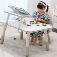 nanx儿童花生桌方桌套装带书架宝宝阅读角幼儿园可升降学习画画桌