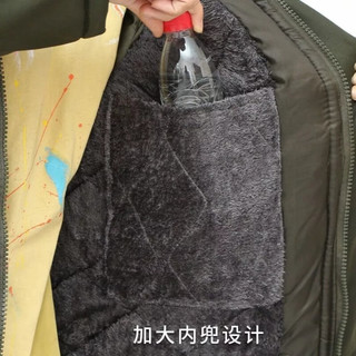 班黛菲 工作服棉衣男冬季厚棉服加绒防寒保暖大衣电焊工劳保服棉袄外套 斜纹绿大花中长款带帽子 中号适合125-155斤