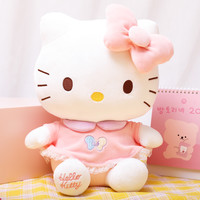 Hello Kitty 凯蒂猫公仔猫咪玩偶毛绒玩具安抚布娃娃靠垫枕头 男女孩女朋友新年女生陪睡觉 30cm裙装蝴蝶款 裙装蝴蝶款30cm
