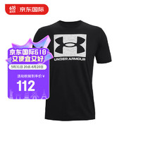 安德玛（Under Armour）UA 男子干爽训练运动短袖T恤 1361673 001黑色 S S(欧版-偏大一码)