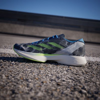 adidas 阿迪达斯 adizero Takumi Sen 10 透气防滑耐磨马拉松男跑鞋 IG8203 晶白/亮柠檬黄/蓝 47