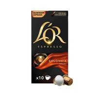 L 'OR法国进口黑咖啡胶囊 强度8- 哥伦比亚40粒 适用雀巢Nespresso