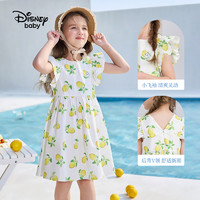 Disney baby 迪士尼女童连衣裙夏装2024夏季新款碎花小清新夏天洋气短袖背心裙