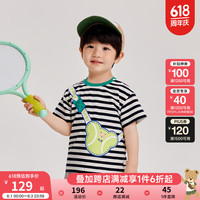 PawinPaw卡通小熊童装2024年夏季男宝短袖 T Black黑色/19 100