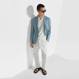 杰尼亚（Zegna）24春夏山羊绒、桑蚕丝及亚麻开衫夹克759N24A7-10JCN0-52