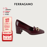 菲拉格慕（Ferragamo）女士红色Gancini扣饰高跟鞋 0769259_1D _ 60/36.5 