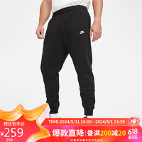 NIKE 耐克 男运动裤宽松加绒收腿裤SPORTSWEAR裤子BV2672-010黑XL
