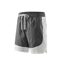 摩男志 夏季新款美式短裤男潮牌薄款设计感小众撞色宽松运动休闲五分裤