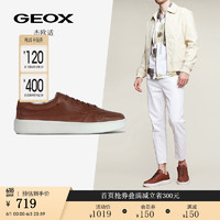 GEOX 杰欧适 款男鞋圆头系带纯色舒适时尚休闲鞋U35EAA 浅褐色C6002