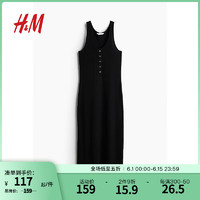 H&M2024年夏季女装连衣裙1244462 黑色 160/88