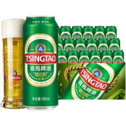 tsingtao青岛啤酒经典10度窖藏型啤酒550ml18罐纯生200ml24罐