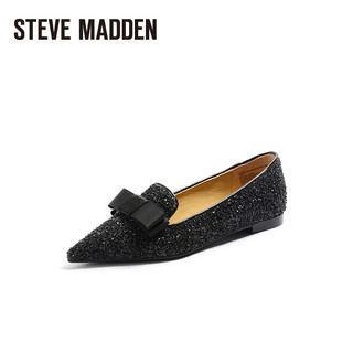 史蒂夫·马登 STEVE MADDEN史蒂夫·马登 STEVE MADDEN/思美登春季闪耀蝴蝶结尖头平底单鞋女CRUSHS 黑色 36