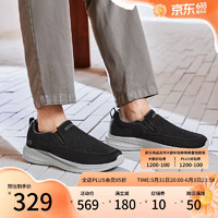 SKECHERS 斯凯奇 男鞋厚底运动休闲鞋一脚蹬健步鞋210791 黑色/BLK 41.5