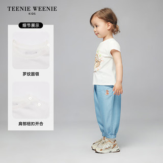 Teenie Weenie Kids小熊童装24夏季女宝宝纯棉印花圆领短袖T恤 粉色 90cm