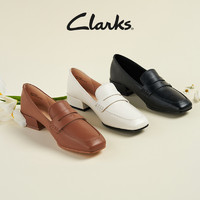 Clarks 其乐 女鞋2023年秋季乐福鞋女平底鞋一脚蹬单鞋英伦风小皮鞋