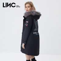 LINC Chic 金羽杰 LINCCHIC金羽杰羽绒服中长款女冬季毛领派克服